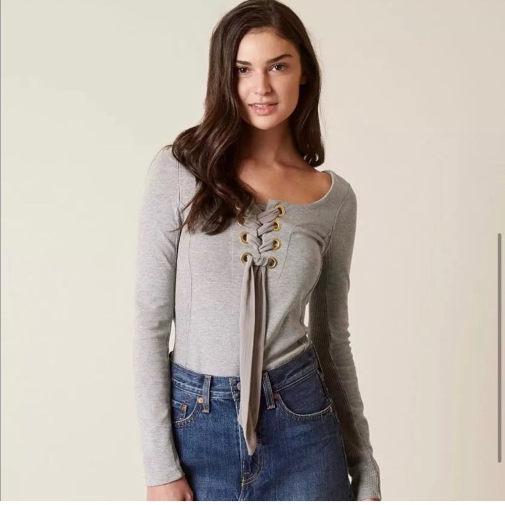 Free people front lace top NWT